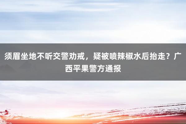 须眉坐地不听交警劝戒，疑被喷辣椒水后抬走？广西平果警方通报