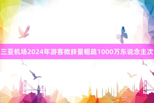 三亚机场2024年游客微辞量粗疏1000万东说念主次