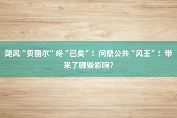 飓风“贝丽尔”终“已矣”！问鼎公共“风王”！带来了哪些影响？