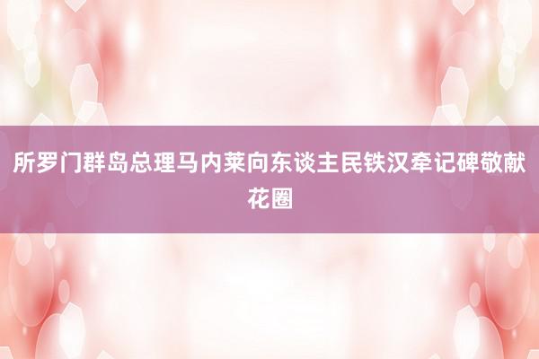 所罗门群岛总理马内莱向东谈主民铁汉牵记碑敬献花圈