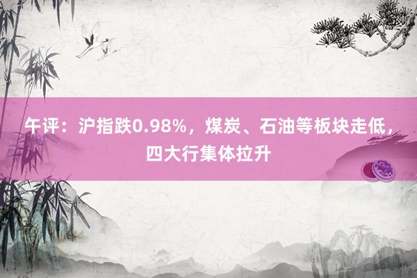 午评：沪指跌0.98%，煤炭、石油等板块走低，四大行集体拉升