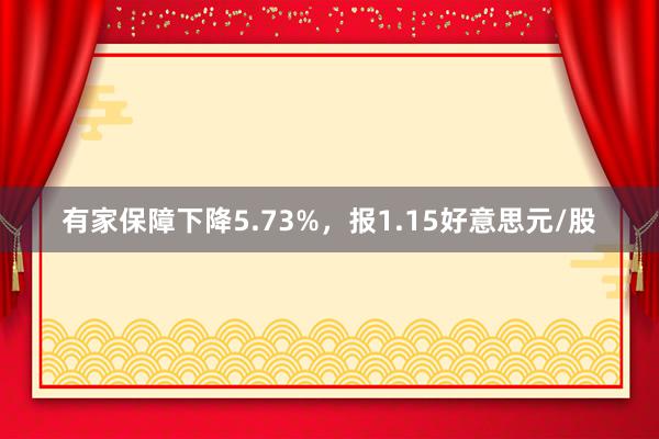 有家保障下降5.73%，报1.15好意思元/股