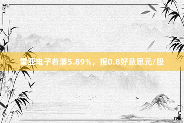 雷亚电子着落5.89%，报0.8好意思元/股