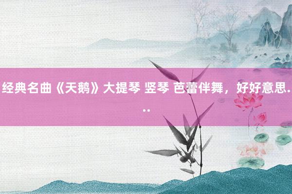 经典名曲《天鹅》大提琴 竖琴 芭蕾伴舞，好好意思...